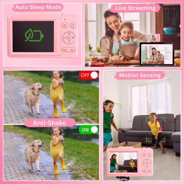 4K Digital Camera - 48MP Photos 32GB SD Card & Lanyard Included - Travel-Friendly, Digital Point and Shoot Camera, Kid-Sized, Small Camera Gift for Kids, Girls, Students & Teens 3