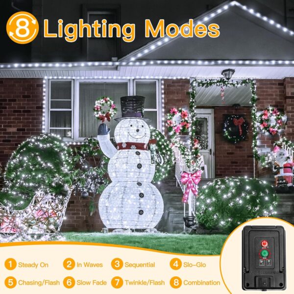 Solar Christmas Lights Outdoor, 40FT 120LED Solar Fairy Lights, 8 Modes IP67 Waterproof String Light for Outside Yard Garden Patio Camping Wedding(Cool White) 3