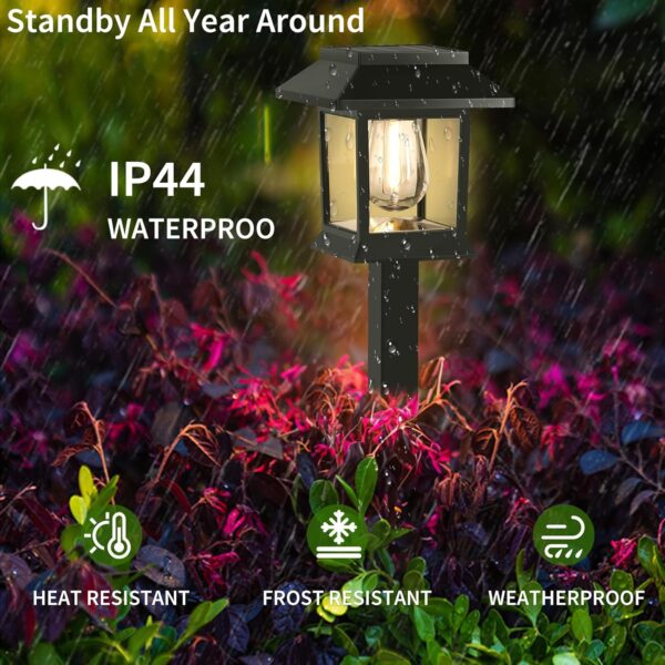 Greluna Solar Lights Outdoor,12 Pack 3000K Waterproof Auto On/Off Solar Pathway Lights for Your Garden, Landscape, Path, Yard, Patio, Driveway,Walkway Decor 4