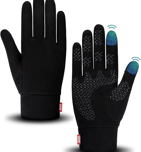 Lightweight Winter Gloves for Men Women, Warm Running Gloves Touchscreen Thermal Glove Liners for Cold Weather Driving, Cycling & Hiking, Non-Slip, Elastic Cuff, Stretchy, Durable