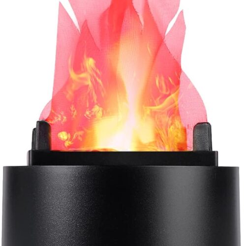 LED Fake Fire Flame Light 3D Flickering Fire Flame Electronic Flame Night Light Prop Simulated Flame Lamp Prop for Halloween Christmas Indoor Party Decoration, US Plug (Standard Flame)