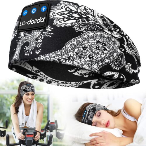 Sleep Headphones Bluetooth Headband Music Headband Wireless Band Headband Headphones with Thin HD Stereo Speakers Perfect for Side Sleepers, Sport, Yoga, Travel