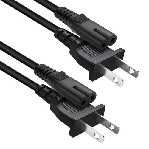 2-Pack 10Ft AC Power Cord Plug for TCL Roku Smart TV 24" 32" 40" 42" 43" 48" 50" 55" 60" 65" 75" 85" TV, Sony SRS XP500 XP700 XB72, GTK-XB60 XB90 XB5 XB7, MHC V13 V71 Speaker Replacement Charger Cable