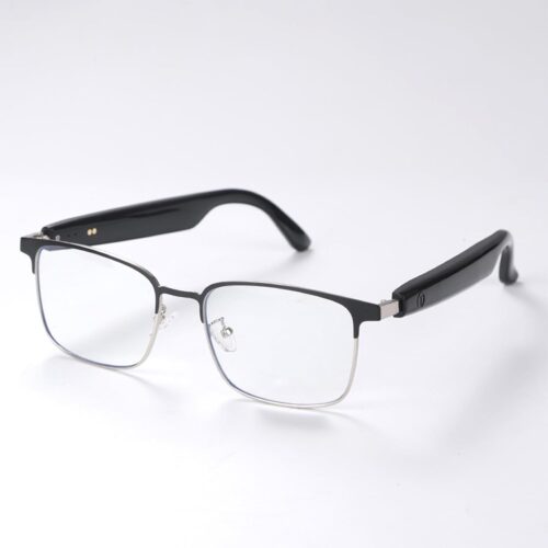 Smart Glasses Bluetooth Audio Sunglasses for Men Women with Dual Stereo Speakers, Open Ear Music &HD Calling, Touch &Voice Assistant, UV Protection——Silver