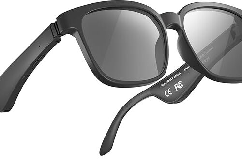 Smart Glasses, Polarized Sunglasses with Bluetooth 5.3 Speaker for Men and Women, UV400 Protection with Voice Control & Volume Control - Black