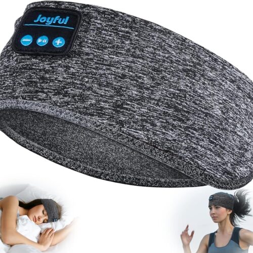 Sleep Headphones Bluetooth 5.3 Headband, Sports Wireless Earphones Sweat Resistant Earbuds with Ultra-Thin HD Stereo Speakers, Sleep Mask for Running,Workout, Yoga,Insomnia,Travel Cool Gadgets Gifts