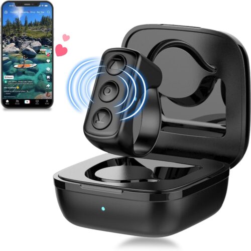 TikTok Scrolling Ring and Bluetooth Page Turner for Kindle App, Bluetooth Camera Remote, Multifunctional Bluetooth Scrolling Ring for iPhone, ipad Tablets, iOS, Android (Black)