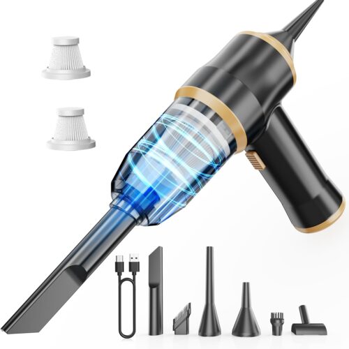 Mini Car Vacuum 15000Pa Portable Cordless Handheld Vacuum Cleaner and Air Duster with 2 Filter for Car, Sofa, Office, Pet, Home