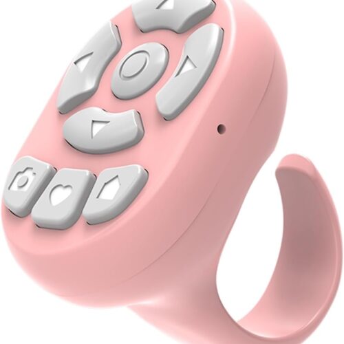TikTok Scrolling Ring Microphone Remote Control,Fingertip Wireless Bluetooth Remote Control;for iPhone,Google Pixel,Samsung Phone (Pink)