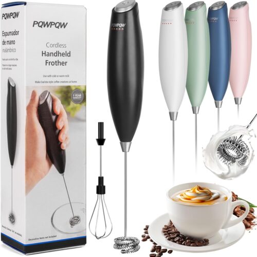 Portable Milk Frother - 15s Creamy Froth, Multifunctional, Battery-Powered, Easy to Clean, Perfect for Travel, Coffee, Matcha, Blended Drinks ! (Blackl, 1)
