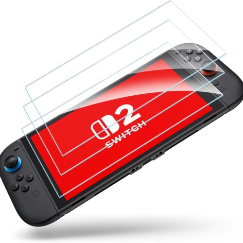 3 Pack for Nintendo Switch 2 Screen Protector 2025,Transparent HD Clear Anti-Scratch Tempered Glass Screen Protector Compatible with Switch 2 Console 7.9'',Clear