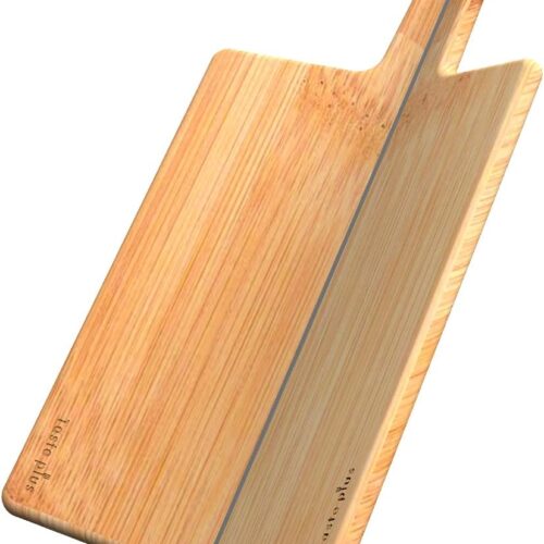 Folding Bamboo Cutting Board for Kitchen, Durable Wood Chopping Board with Handles, Foldable Wood Cutting Board Perfect for Meat, Vegetables, Fruits, and Cheese, 10.9 x 8.4 Inch