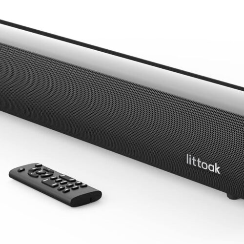 Sound Bar for TV, BT 5.0 Soundbar, 50 Watt 16 Inch Soundbars for Home Audio, Gaming, Projectors, TV Speakers Supports HDMI ARC/Optical/RCA/USB/AUX in and Sub Out Connection, Wall Mountable