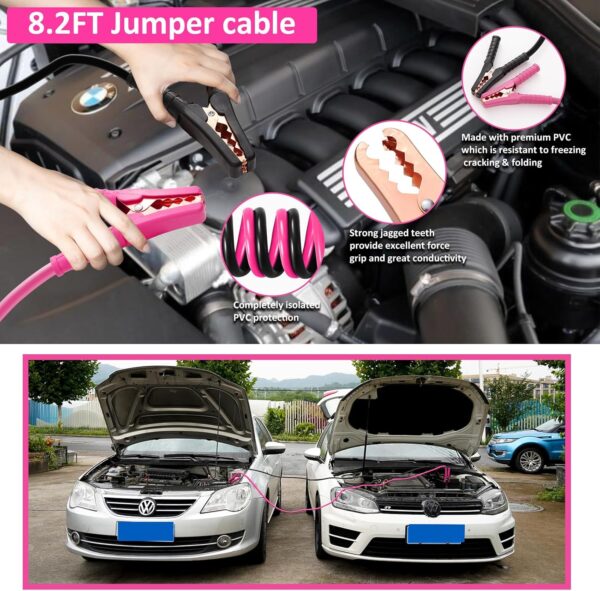 Car Emergency Kit with Portable Air Compressor - Roadside Emergency Kit for Vehicles, Winter Car Safety Roadside Assist Kit, Emergency Car Kit for Teen Girl and Ladies M-75 4