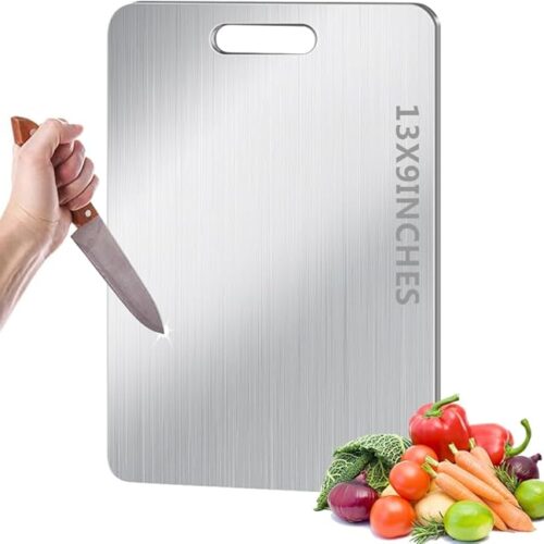 Titanium Cutting Board for Kitchen, Non Stick Chopping Board, Upgrade Double Sided Food-Grade Titanium Board for Kitchen for Meat Cheese Vegetable (X-Medium)