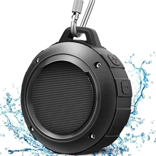 Outdoor Waterproof Bluetooth Speaker, Wireless Portable Mini Shower Travel Speaker with Subwoofer, Enhanced Bass, Built in Mic for Sports, Pool, Beach, Hiking, Camping