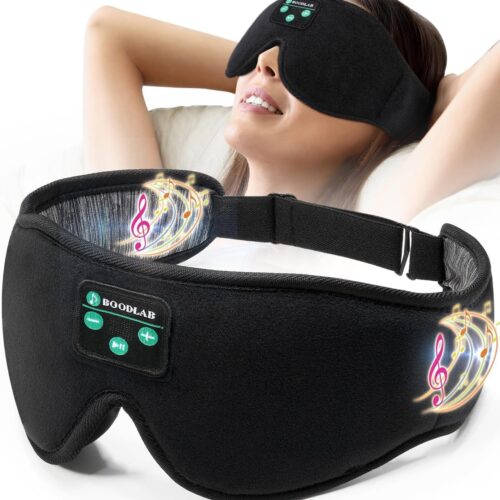 Bluetooth Sleep Mask, Sleep Mask with Bluetooth Headphones, Sleeping Headphones for Side Sleepers Travel Yoga, Cool Tech Gadgets Unique Gift for Valentine's Mother's Day Birthday Christmas