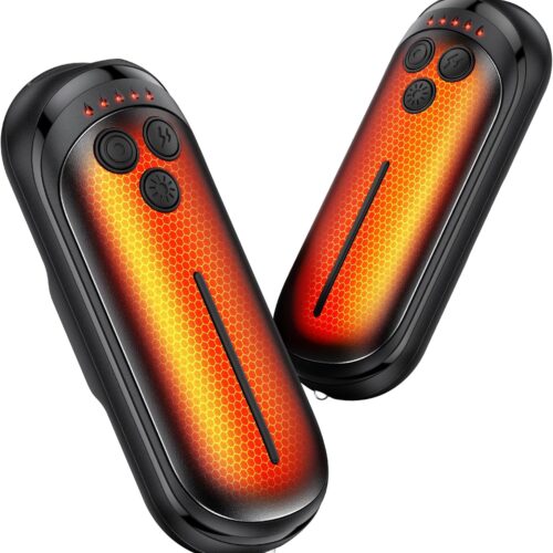 Rechargeable Hand Warmers 2 Pack, 6000mAh Electric Hand Warmer Rechargeable, 2 in 1 Portable Hand Warmers with AI Smart Chips, Outdoor, Hunting, Camping for Family for Christmas