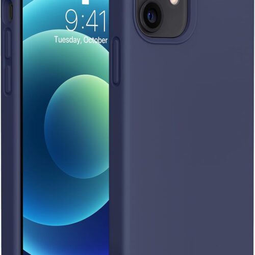 Compatible with iPhone 12 Case and iPhone 12 Pro Case, Liquid Silicone Gel Rubber Full Body Protection Shockproof Drop Protection Phone Case for iPhone 12/12 Pro 6.1 inch, Navy Blue