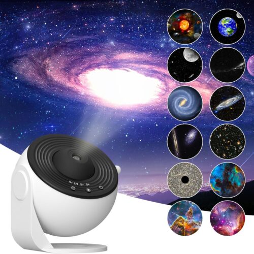 Galaxy Projector, 13 in 1 Planetarium Star Projector Realistic Starry Sky LED Night Light with Solar System Nebula Moon for Kids Adults Bedroom Ceiling Home Theater Living Room Decor