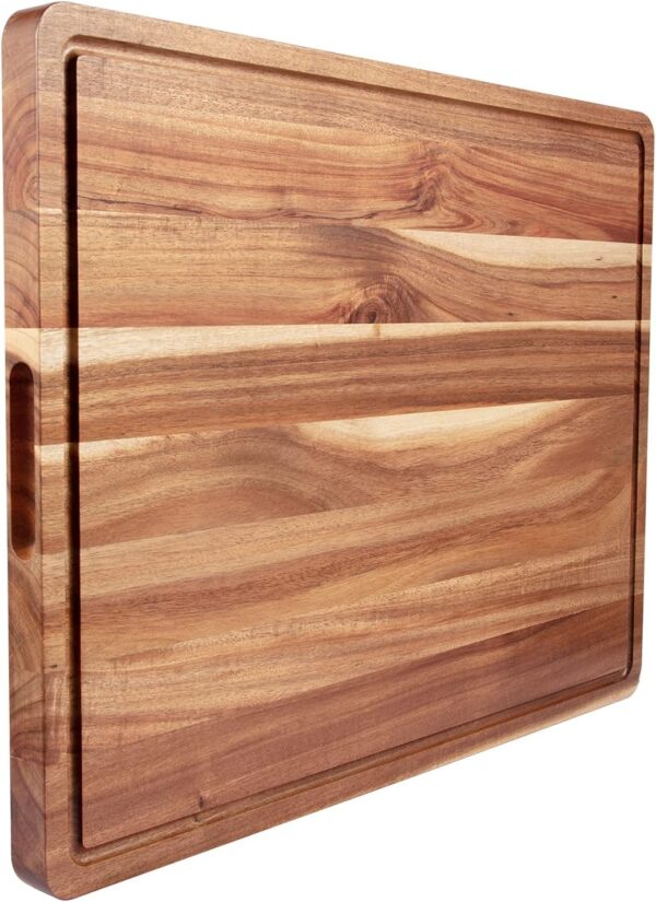 Large Acacia Wood Cutting Boards for Kitchen, 24 x 18 Inch Extra Large Wooden Cutting Board with Juice Groove, Reversible Butcher Block Cutting Board for Meat and Veggies 1