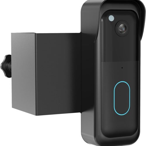 No-Drill Blink Doorbell Mount, Anti-Theft Door Mount for All-new Blink Doorbell Camera, Quick Install Doorbell Kits Ideal for Rental Apartments, No Sensor Blockage, Black