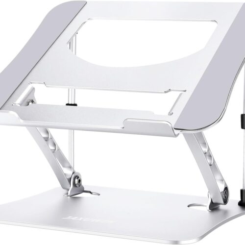 Next-Gen Laptop Stand - No Wobbling While Typing, Adjustable Aluminum Laptop Riser Holder for Desk, Ergonomic Computer Notebook Stand for MacBook Air Pro, HP, Dell Laptops 10-16 Inch, Silver