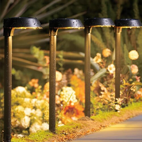 Solar Lights Outdoor Waterproof, LED Solar Pathway Lights Outdoor Garden Landscape Lighting for Walkway Driveway, Auto On/Off, 6 Pack