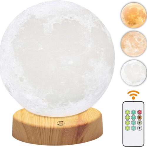 Light Therapy Lamp 10000 Lux, Happy Sunlight Lamps UV-Free with 3 Color Temperatures, Adjustable Brightness,Timer & Memory Function, Sun Lamp, Full Spectrum Light for Home, Office (Happy Moon Lamp)