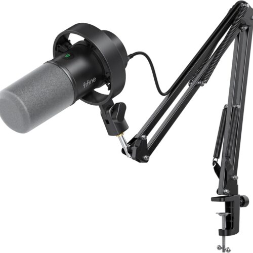 K688 Podcast Microphone Kit, USB/XLR Dynamic Microphone with Boom Arm for PC/XLR Mixer, Gaming Mic with Mute Button, Headphone Jack for Vocal, Voice-Over, Streaming, Music Recording -K688CT