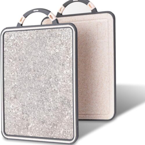 Titanium Cutting Board – Double Sided Chopping Boards for Kitchen with Juice Groove, Pure Titanium and Wheat Straw PP, Easy Clean Surface, Ideal for Meat Vegetables & Family Cooking 14" x 10"