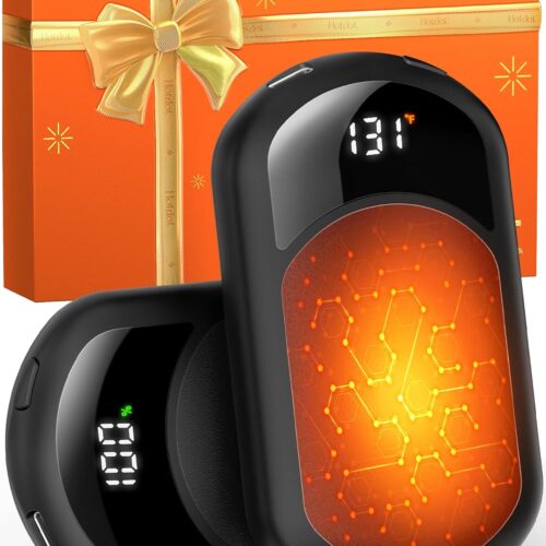 Hotdot Hand Warmers Rechargeable 2 Pack, 4 Heat Levels (104–131°F), Real-Time Temp & Battery Display, Electric Hand Warmers, Fast Heating, Fits in Gloves/Pocket, Gifts for Women & Men