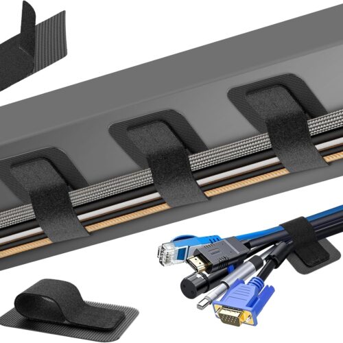 Cable Management Under Desk, 【Up to 15 Cord】【Enhanced Wire Holder】 Cord Organizer, Adjustable Hook and Loop Cable Ties, Reusable Cord Holder, Cable Hider Clips Under Table, 20 Pair