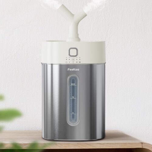 Stainless Steel Humidifier, 4L/1Gal Cool Mist Humidifiers for Bedroom up to 500 sq ft, Easy Clean Dishwasher Safe Humidifier Large Room, Humidifiers for Bedroom Nursery Baby Living Room Office