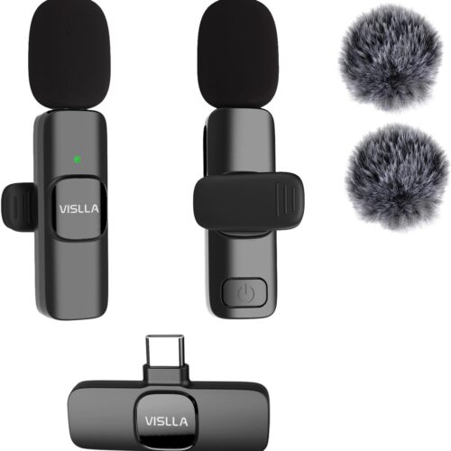 Wireless Lavalier Microphone for iPhone 15/16/17 Series, iPad and Android Devices, Noise Cancelling,Bluetooth Mini Lapel Microphone for Vlogging/YouTube/Live Streaming/Tiktok/Interview