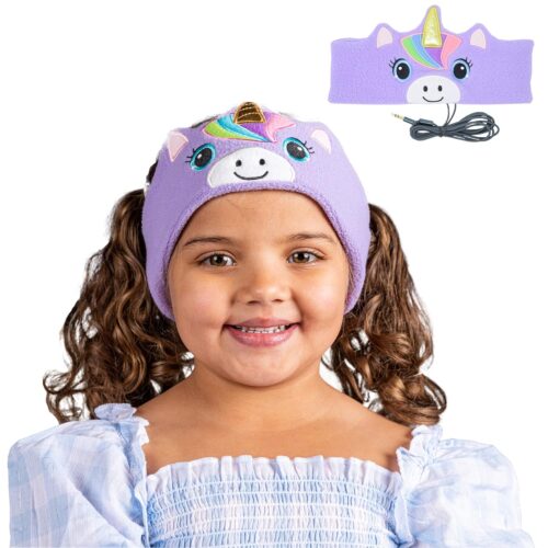 Over The Ear Headband Headphones - Kids Headphones Volume Limited with Thin Speakers & Super Soft Stretchy Headband - Mystic Unicorn
