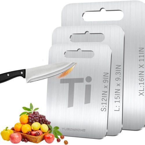 Titanium Cutting Boards Set of 3, Cutting Boards for Kitchen, Double-Sided Food-Grade, No toxic, New Upgrade, Hygiene Durable Dishwasher Safe Chopping Board for Meats, Fruits, Vegetables