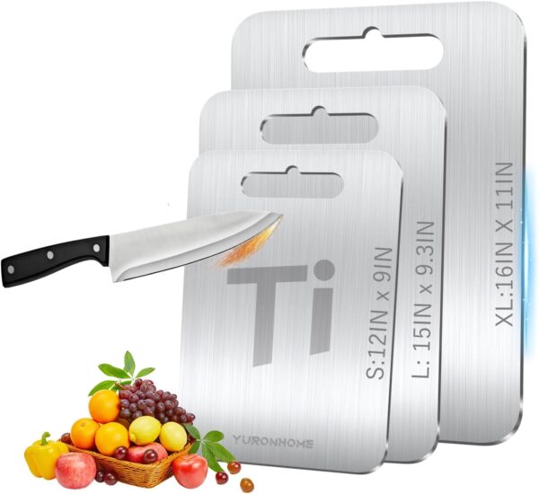 Titanium Cutting Boards Set of 3, Cutting Boards for Kitchen, Double-Sided Food-Grade, No toxic, New Upgrade, Hygiene Durable Dishwasher Safe Chopping Board for Meats, Fruits, Vegetables 1