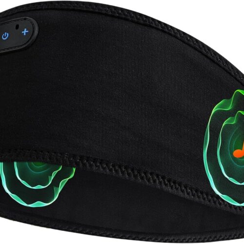 Bamboo Cotton Sleep Headphones,Ultra-Soft Wireless Headband Bluetooth for Side Sleepers, with 14H Playtime & Bluetooth 6.0, 4-in-1 Music Sleep Earphones for Side Sleeping(Black)