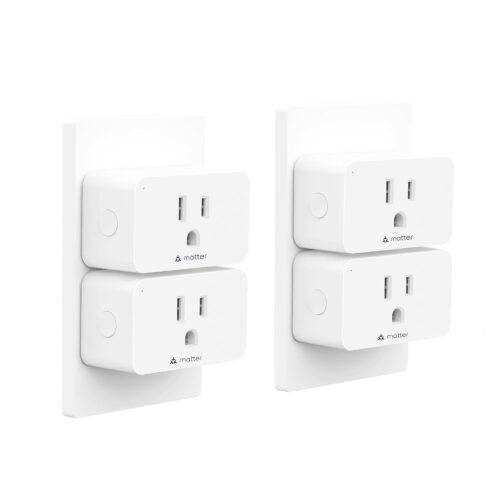 Matter Smart Plug, Smart Outlet Compatible with Alexa, Apple Home, Google Home, SmartThings, App and Voice Control, 100% Privacy, 2.4G Wi-Fi Only, White, 4 Pack