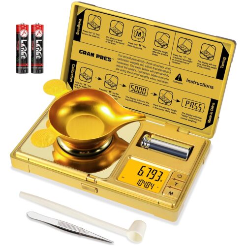 High Precision Milligram Scale,50g/0.001g Digital Mini Pocket Gram Scale,Mg Scale for Weighing Powders,Jewelry, Medicine, Gem, Reloading,Gold Scale with Cal Weight, Tweezer and Tray