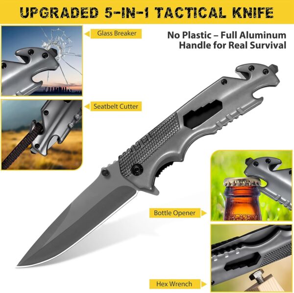 Gifts for Men Him Dad Husband, 28-In-1-Survival Kits, Men's Gifts Survival Gear, Stocking Stuffers for Men Christmas Birthday Gifts, Unique Cool Gadgets Gifts for Camping, Hiking, Hunting 2