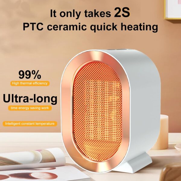 Indoor Electric Portable Space Heater, 1200W Personal Desk Heater, Fast Quiet Heating Ceramic for Large Room,Bedroom and Office Use (Black) 2