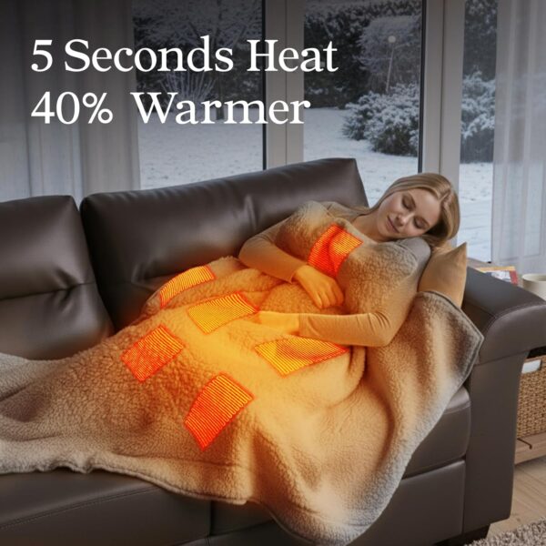 Heated Blanket, Portable Battery Operated Blanket, 10000mAh Large 50"x60" Cordless Rechargeable Electric Throw for Adults, Camping, Car Travel & Home Use 2