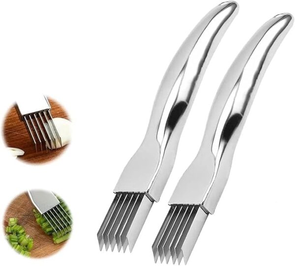Christmas Stocking Stuffer 2 Packs Shred Silk the Knife, 2024 New ShredKnife Shred Silk the Knife Stainless SteelChopped Green Onion Knife Onion Slicer Thin Multifunctional Vegetable 2