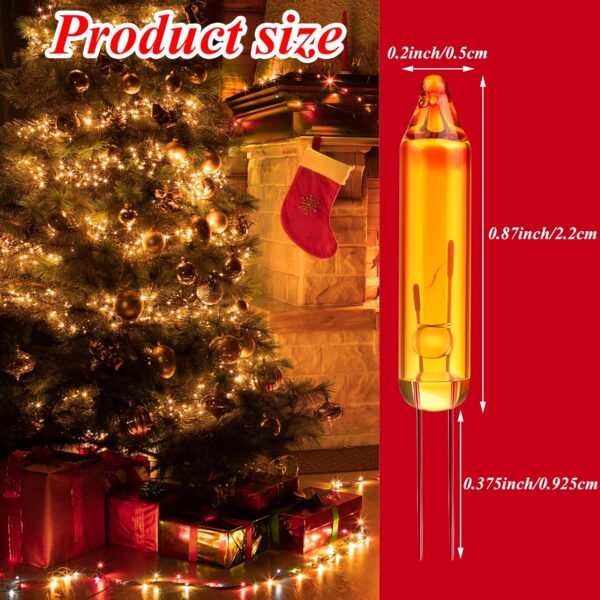 200 Pieces Multicolor Mini 2.5 Volt Replacement Light Bulbs, 0.17 Ampere, 0.42 Watt for Christmas Trees Decorative Light 4