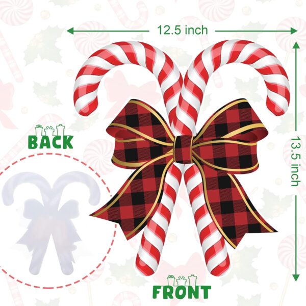 Christmas Outdoor Decorations Candy Cane Yard Signs with Stakes Xmas Holiday Yard Decorations Candy Garden Sign Waterproof Corrugated Cardboard Lawn Signs for Xmas Pathway Walkway Decor (8) 3