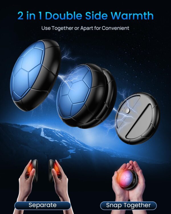 Hand Warmers Rechargeable 2 Pack丨Electric Hand Warmer, Up to 24hrs & 3s Fast Heating, Magnetic Portable Handwarmers, for Men, Kids, Raynauds, Hunting, Ski 3