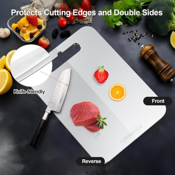 Titanium Cutting Boards Set of 3, Cutting Boards for Kitchen, Double-Sided Food-Grade, No toxic, New Upgrade, Hygiene Durable Dishwasher Safe Chopping Board for Meats, Fruits, Vegetables 3