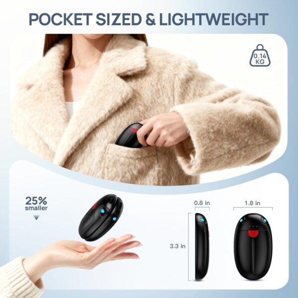 Hand Warmers Rechargeable, 2 Pack Portable Pocket Hand Warmers, 20Hrs Long Heating Double Warm Electric Handwarmers, Reusable Heater for Outdoors, Camping, Hunting, Golf, Fishing 4